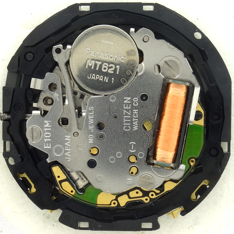 quartz movement w/o solar module Citizen E101M: quartz movement w/o solar module
