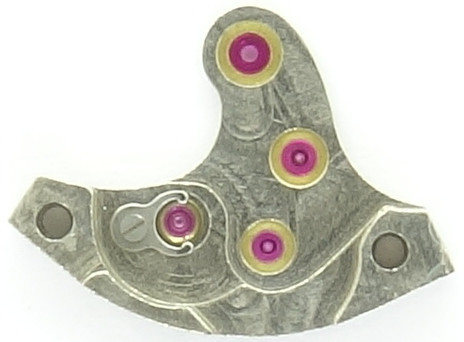 inside the gear train bridge Cyma 384.K: inside the gear train bridge