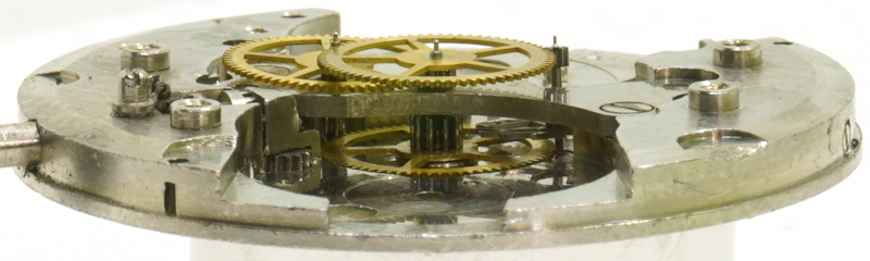 side view of the gear train Jeambrun 26D: side view of the gear train