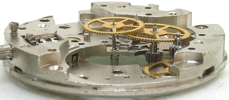 side view of the gear train Luch 1814: side view of the gear train