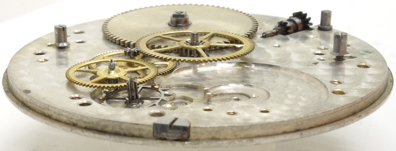 side view of the gear train Movado 250N: side view of the gear train