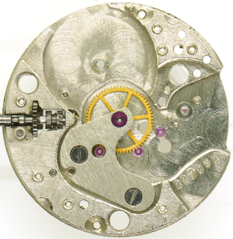 base plate with center minute wheel Poljot 2415A: base plate with center minute wheel