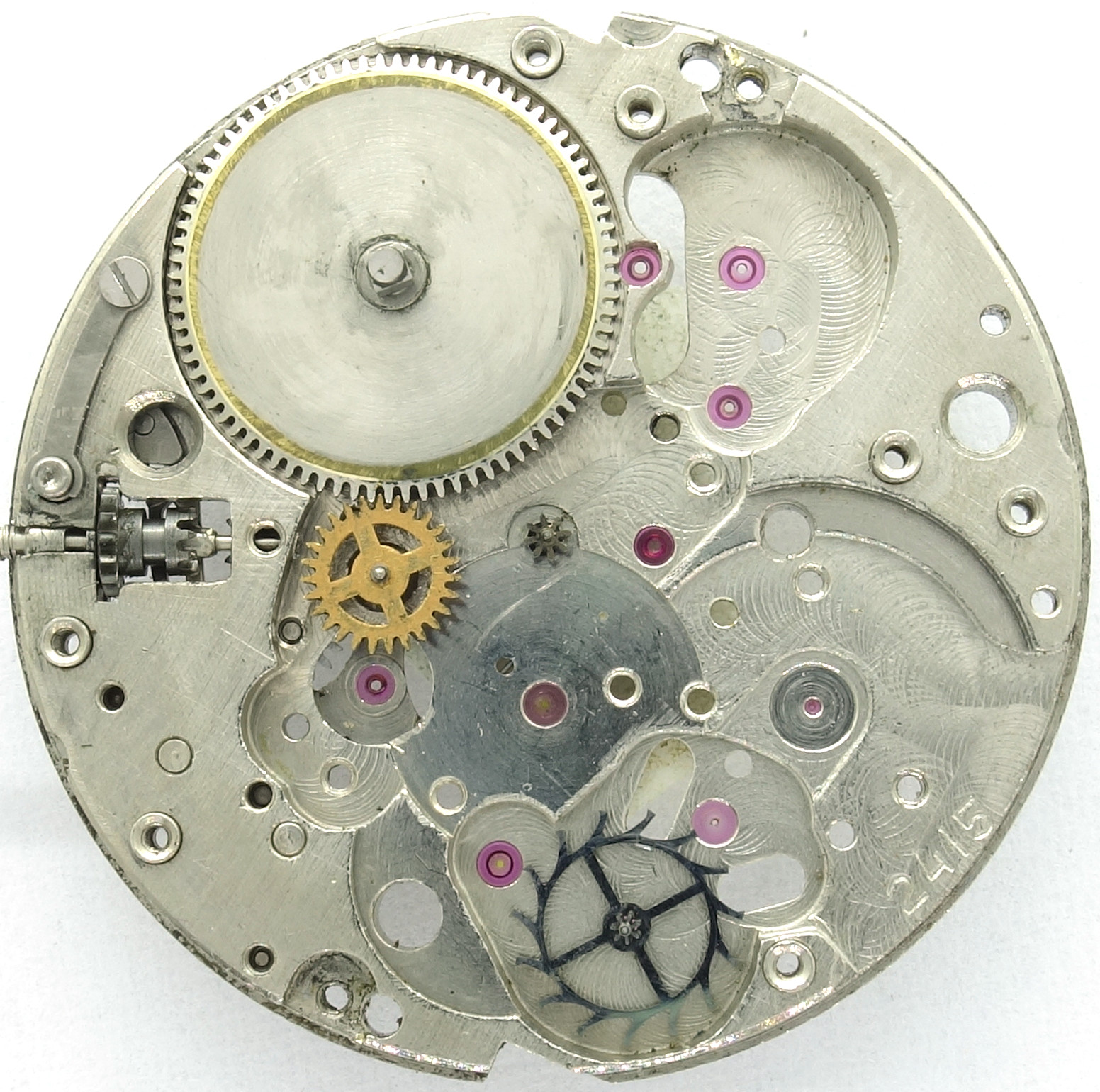 base plate with transmission wheel Poljot 2415: base plate with transmission wheel