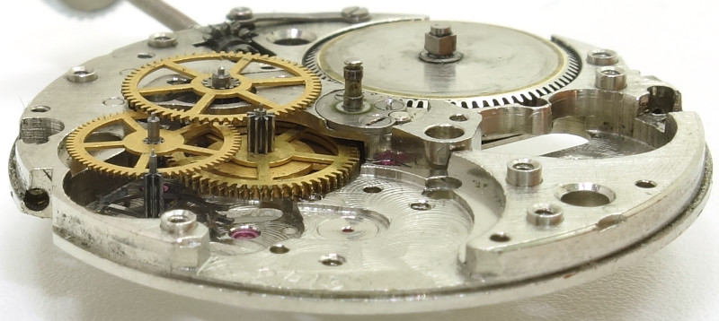 side view of the gear train Poljot 2415: side view of the gear train