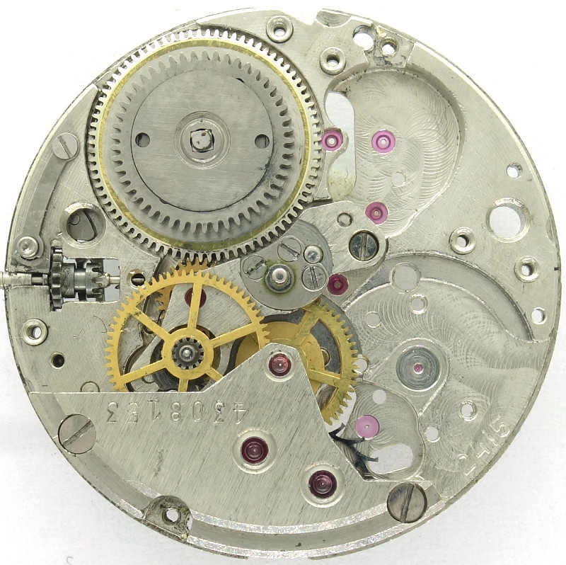 movement with gear train bridge Poljot 2415: movement with gear train bridge