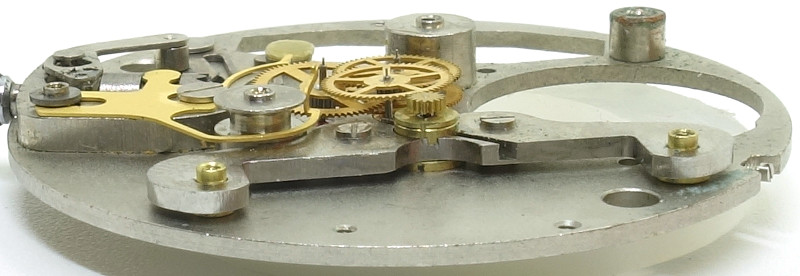 side view of the gear train Raketa 3056A: side view of the gear train
