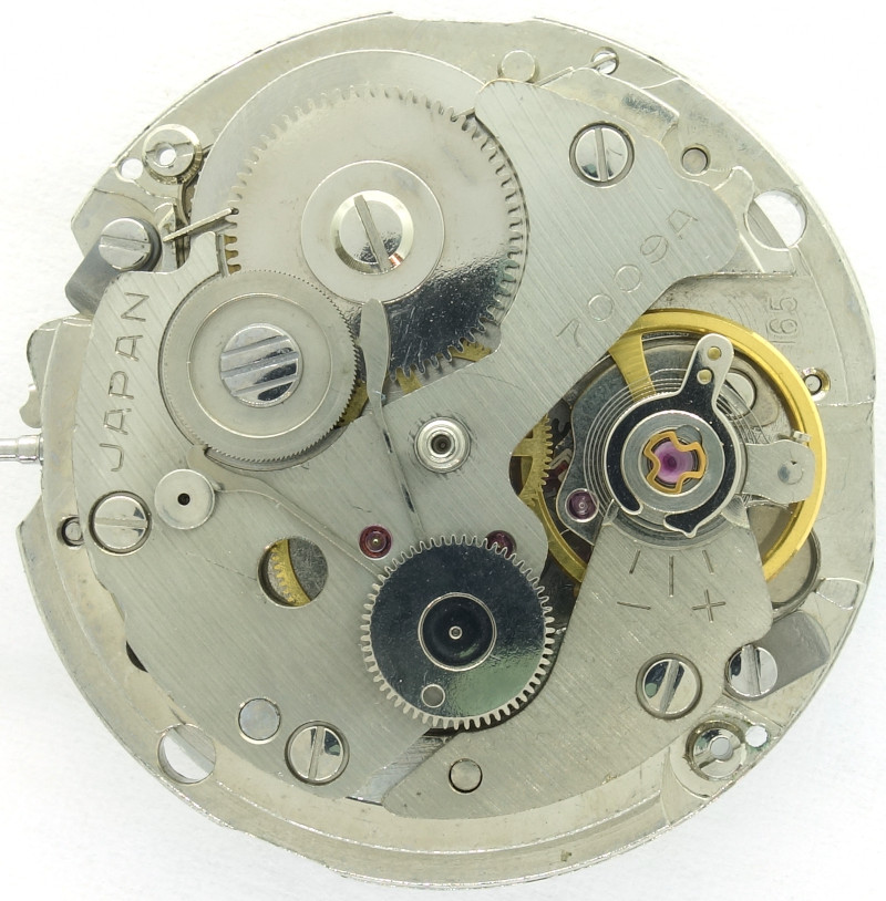 oscillating weight not yet mounted Seiko 7009A: oscillating weight not yet mounted
